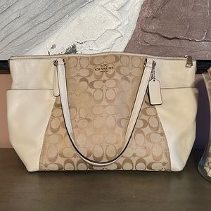 White leather Coach bag